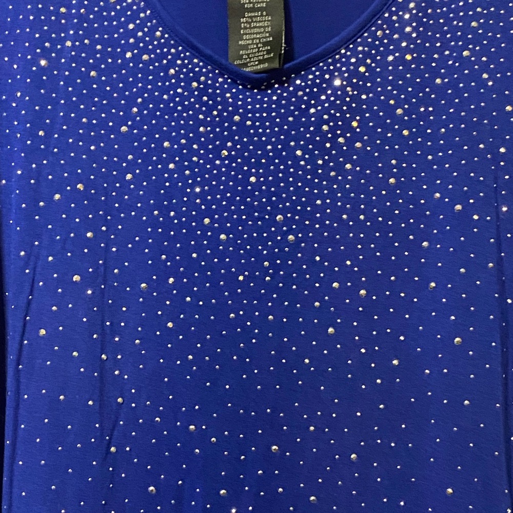 Short sleeve blingy cotton blouse